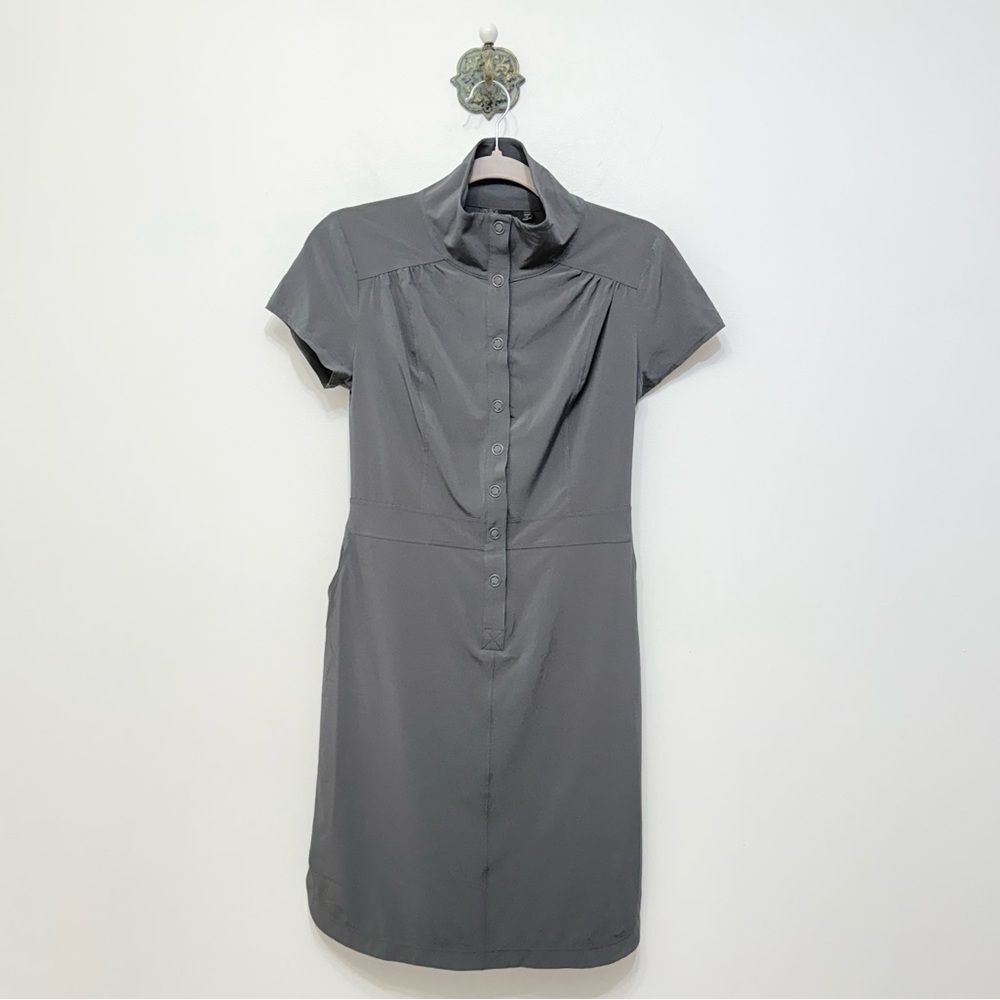 Prana Gray Shadyn Athletic Mini Shirt Dress Size XS Casual Utility Athletic